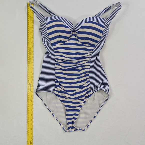 Torrid Nautical Stripe One Piece Swimsuit Blue White Size Estimate 1X - Picture 5 of 8